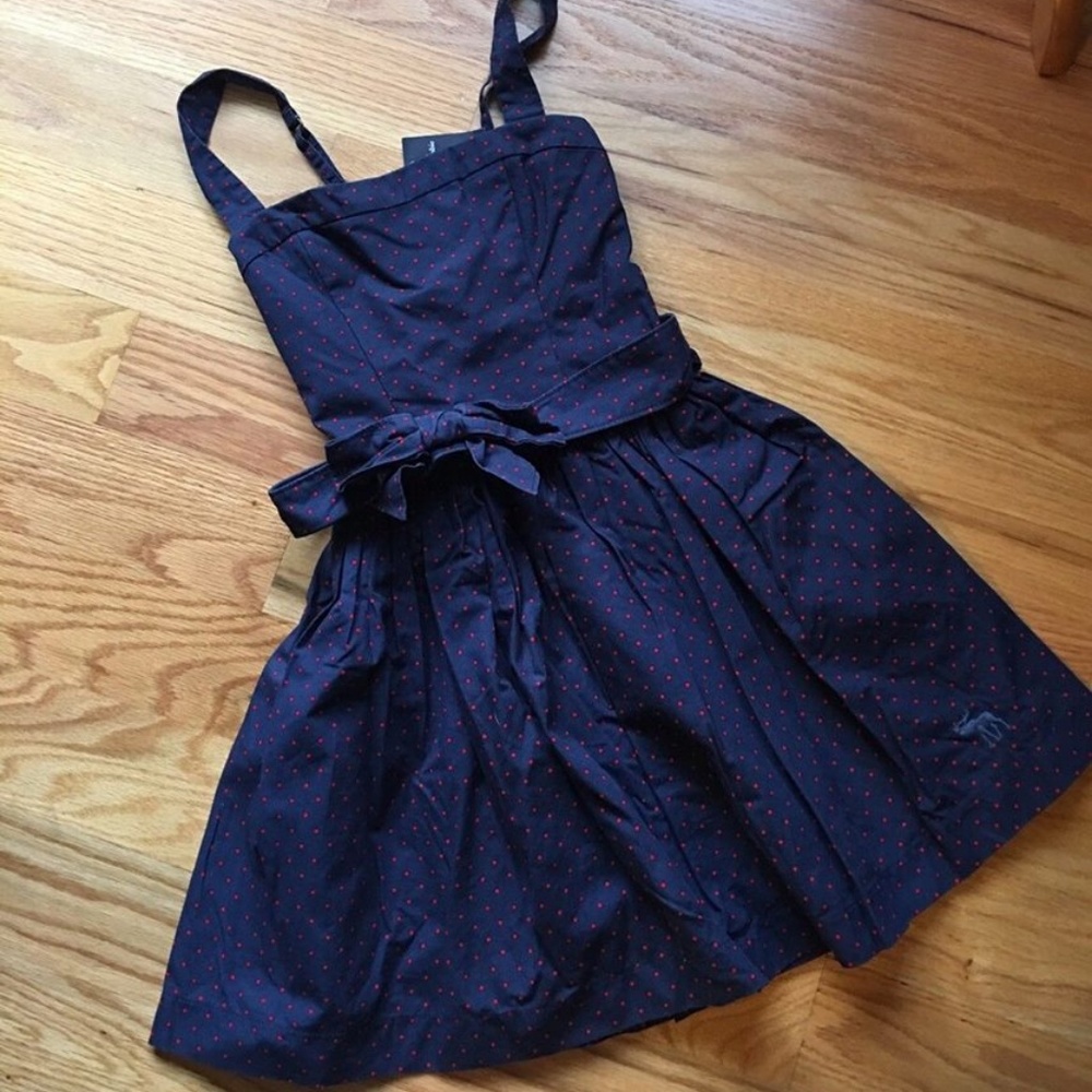 Girls Blue & Red Polka Dot Abercrombie Dress